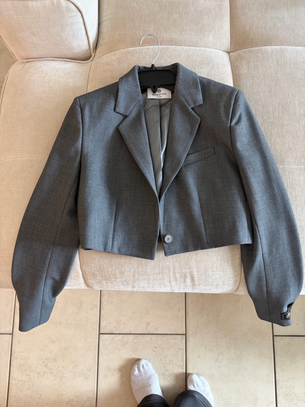 Aritzia Cropped Gray Blazer
